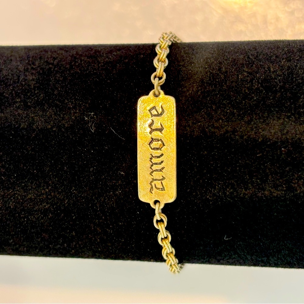 Vintage Silver Amore Chain Bracelet